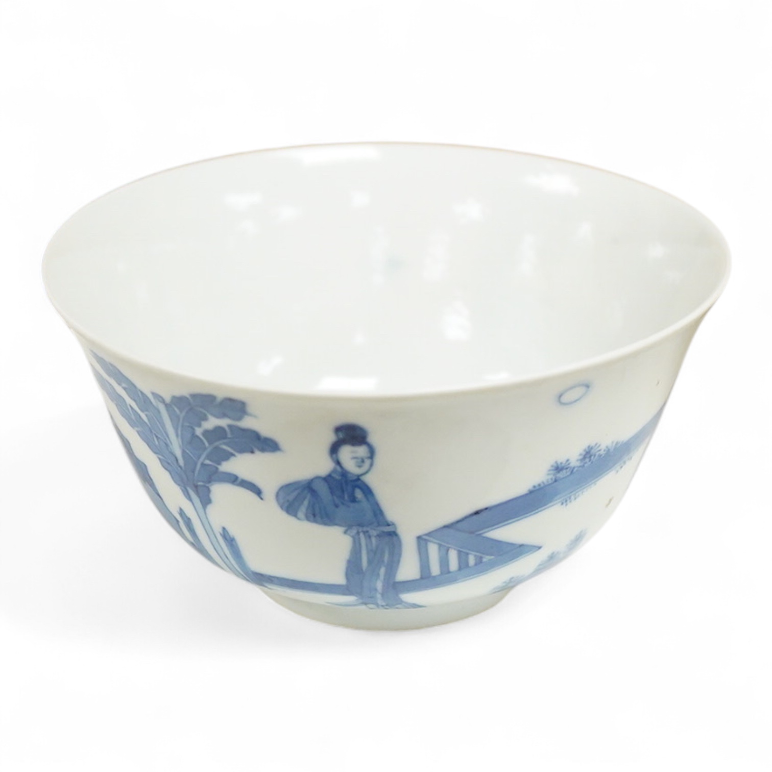 A Chinese blue and white bowl, Xuande mark but later, 12cm diameter